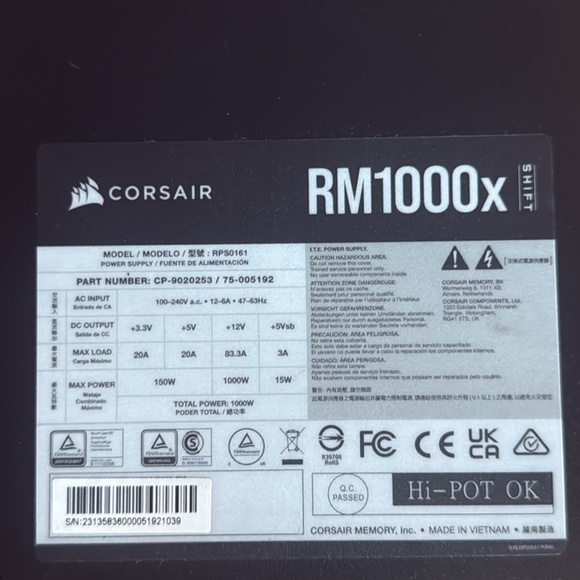 Corsair RM1000x shift power supply - Picture 1 of 4